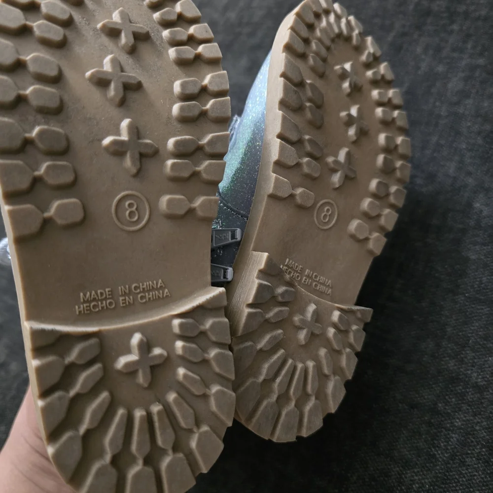 Old Navy Kids' Glitter Silver Lace-Up Boots